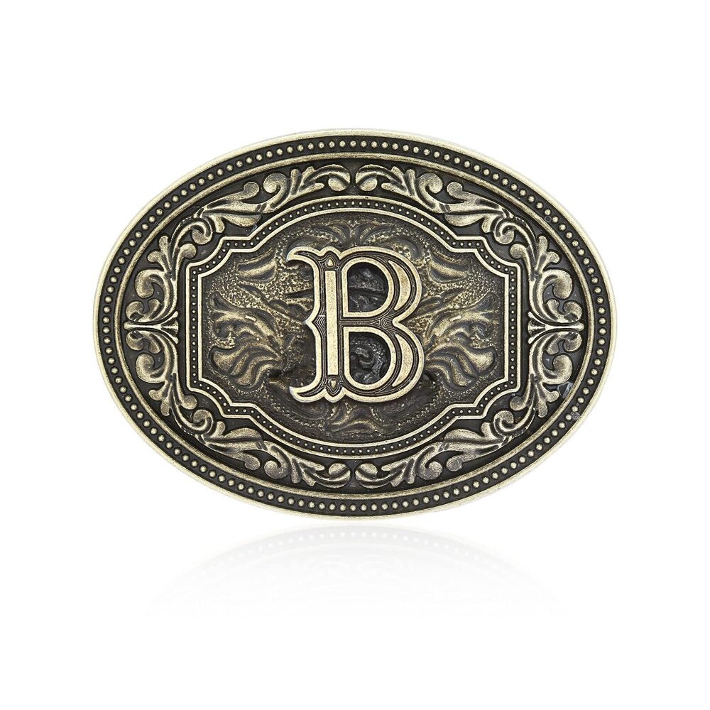6727 Western Belt Buckle Initial Letters ABCDEFG to Z Cowboy Rodeo Large